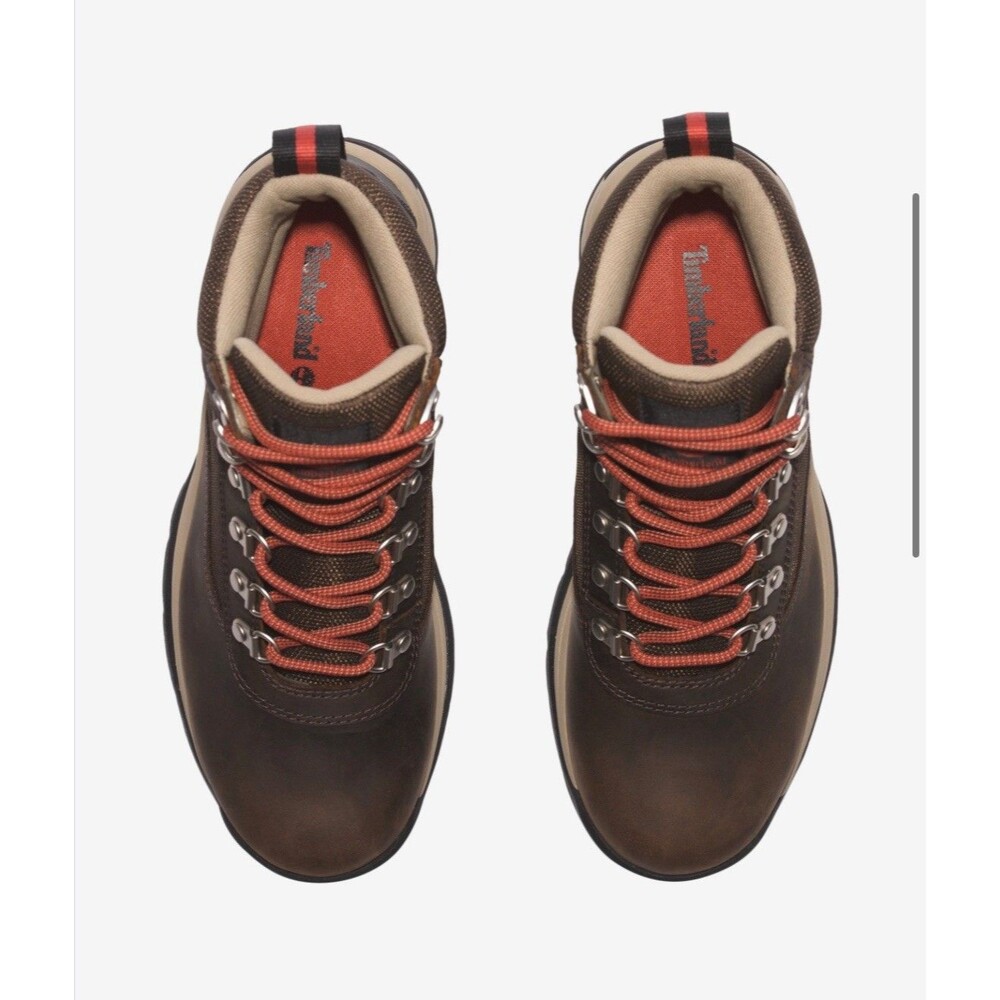 Timberland Women’s 9.5 White Ledge Mid Leather Hiking Waterproof Brown NIB - Picture 4 of 9